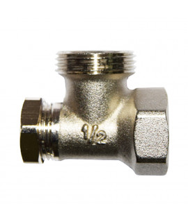 Клапан запорный SR Rubinetterie угловой ВР-НР 1/2"х3/4", без хвостовика