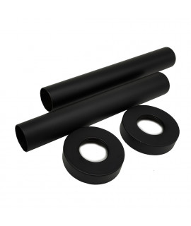 Комплект декоративных трубок SR Rubinetterie L160 x Ø18-20-1/2”, цвет чёрный матовый