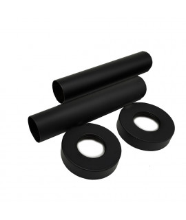 Комплект декоративных трубок SR Rubinetterie L70 x Ø18-20-1/2”, цвет чёрный матовый