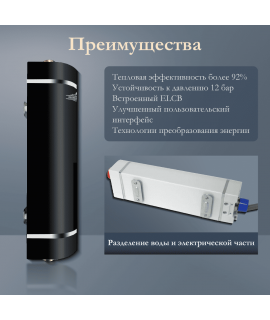 Электрический проточный водонагреватель PRIMOCLIMA IQ 5.5 кВт, черный