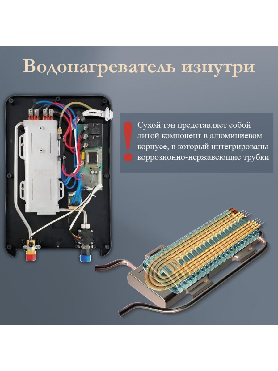 Электрический проточный водонагреватель PRIMOCLIMA AQUA 10.0 кВт/380В, белый