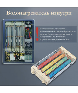 Электрический проточный водонагреватель PRIMOCLIMA IMPERIUM 8.8 кВт/380В, берлинская лазурь