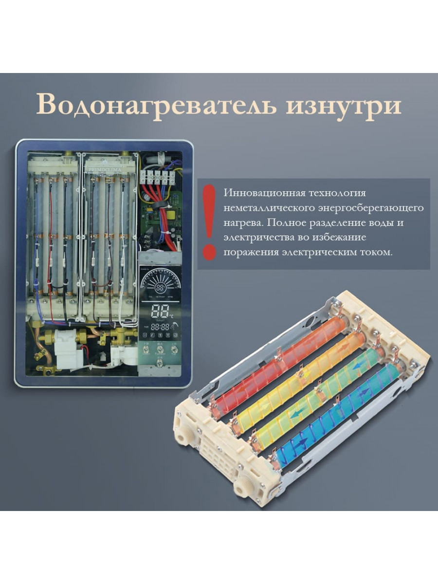 Электрический проточный водонагреватель PRIMOCLIMA IMPERIUM 8.8 кВт/380В, берлинская лазурь