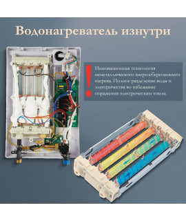 Электрический проточный водонагреватель PRIMOCLIMA AMOR 8.8 кВт, белый