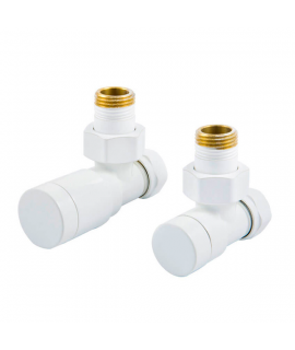 Комплект клапанов Schlosser ELEGANT GZ 1/2 х GW 1/2, угловой, с ручной регулировкой, Белый
