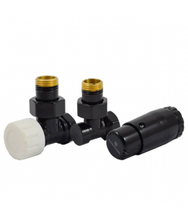 Комплект Schlosser Standard Mini DN15 GZ1/2 x GW1/2 угловой, блистер, Чёрный