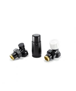 Комплект подключения Schlosser Standard Mini угловой GZ1/2*GW1/2, Ral 9005 matt