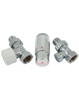 Комплект Schlosser DN15 GZ1/2 x GW1/2 проходной с головкой Мини M30x1,5, Хром