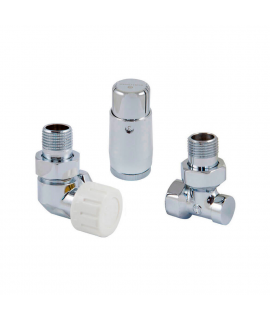 Комплект Schlosser трехосевой левый, Хром, DN 15 GZ1/2 x GW1/2 с головкой Мини M30x1,5