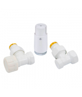 Комплект Schlosser DN15 GZ1/2 x GW1/2 угловой с головкой Мини M30x1,5, Белый