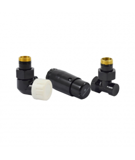 Комплект трехосевой Schlosser DN15 GZ1/2 x GW1/2, левый, с головкой Мини M30x1,5, Черный