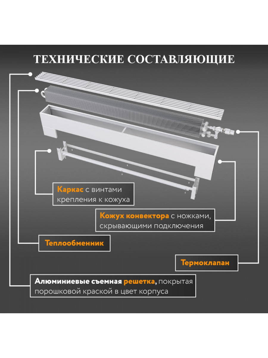 Напольный конвектор Primoclima Compact 240-110-1300 UT LR