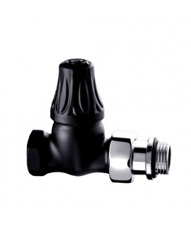 Запорный клапан SR Rubinetterie прямой серия Floral Old Style 1/2", черный матовый