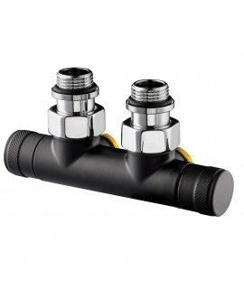 Узел угловой SR Rubinetterie Tondera 50 мм, запорный 1/2"х3/4" Е, цвет черный