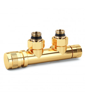 Узел угловой SR Rubinetterie для нижнего подключения 1/2"x3/4", цвет золото