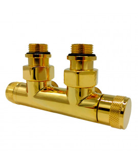 Узел угловой SR Rubinetterie Tondera 50 мм, запорный 1/2”x3/4” Е, цвет золото