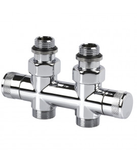 Узел прямой SR Rubinetterie Tondera 50 мм, запорный 1/2"х3/4" Е, цвет хром