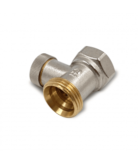 Клапан запорный Primoclima Armature прямой ВР-НР 1/2"х3/4", без хвостовика, никель