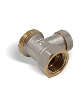 Клапан запорный Primoclima Armature прямой ВР-НР 1/2"х3/4", без хвостовика, никель