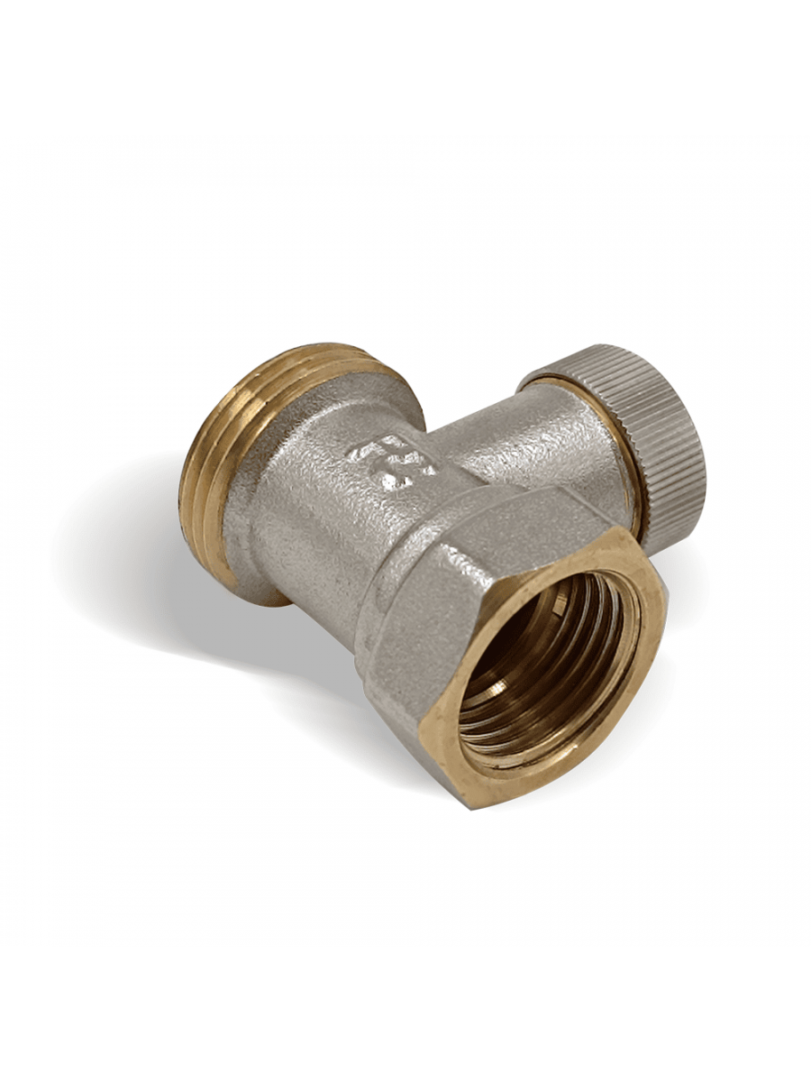 Клапан запорный Primoclima Armature прямой ВР-НР 1/2"х3/4", без хвостовика, никель