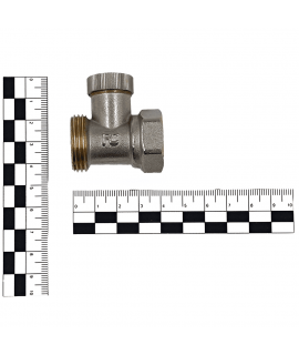 Клапан запорный Primoclima Armature прямой ВР-НР 1/2"х3/4", без хвостовика, никель
