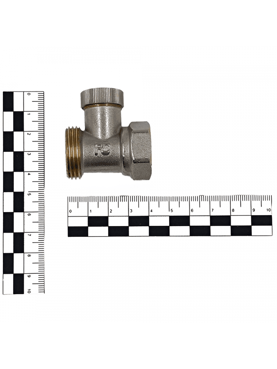 Клапан запорный Primoclima Armature прямой ВР-НР 1/2"х3/4", без хвостовика, никель