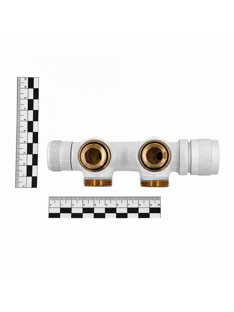 Узел нижнего подключения терм. Primoclima Armature "Lunar" угловой левый 1/2"х3/4"Е, цвет белый
