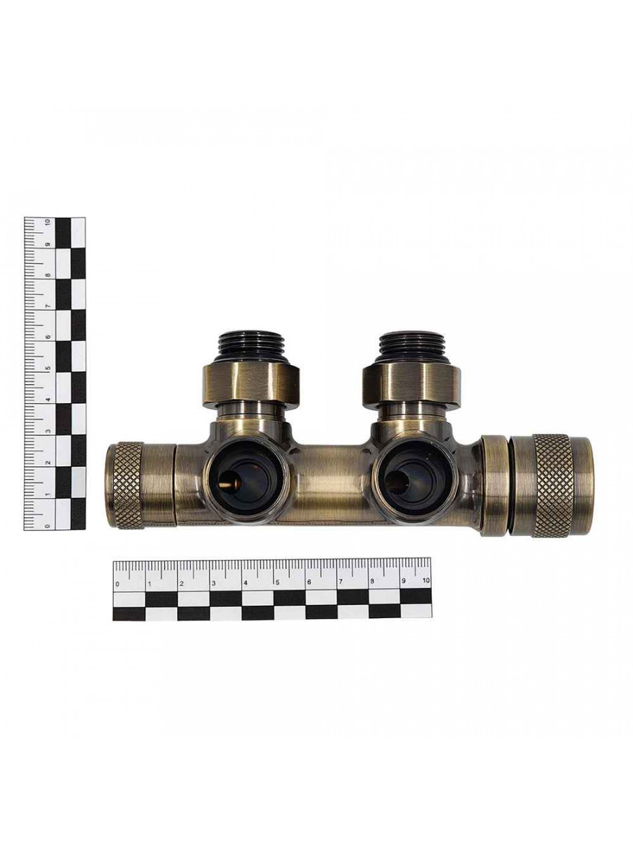Узел нижнего подключения терм. Primoclima Armature "Lunar" угловой левый 1/2"х3/4"Е, цвет бронза