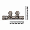 Узел нижнего подключения Primoclima Armature термостат."Lunar" угловой правый 1/2"х3/4"Е, Никель мат