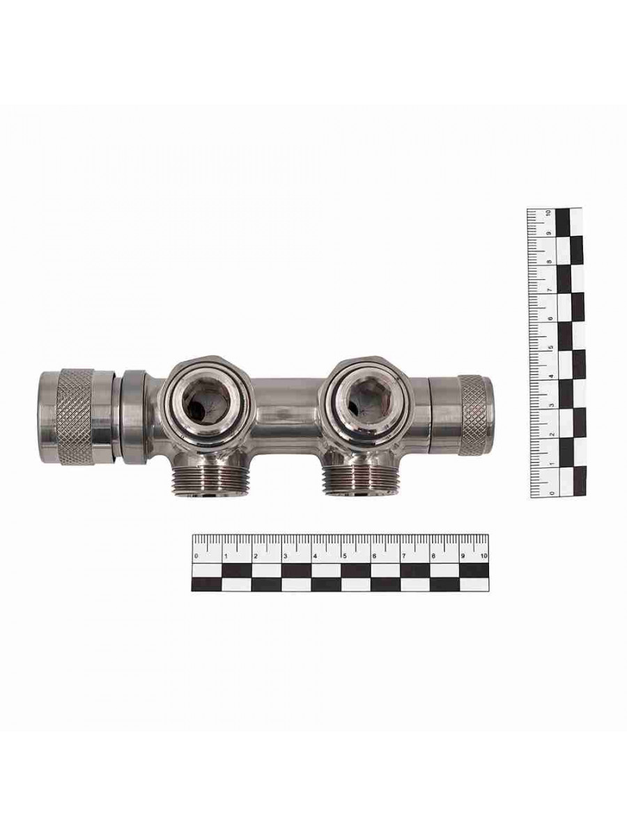 Узел нижнего подключения Primoclima Armature термостат."Lunar" угловой правый 1/2"х3/4"Е, Никель мат