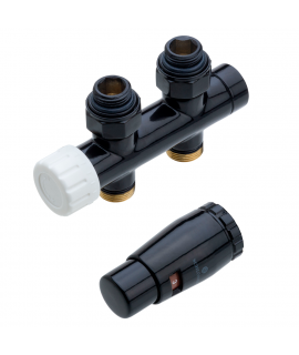 Узел подключения Schlosser DUO-PLEX Черный RAL 9005 Прямой 3/4 x М22x1,5