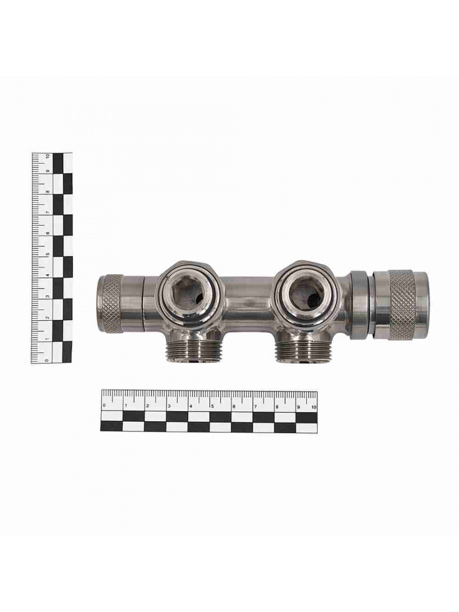 Узел нижнего подключения терм. Primoclima Armature "Lunar" угловой левый 1/2"х3/4"Е, цвет никель мат