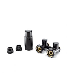 Комплект узла нижнего подключения Schlosser Standard прямой G3/4х3/4, Ral 9005 матовый