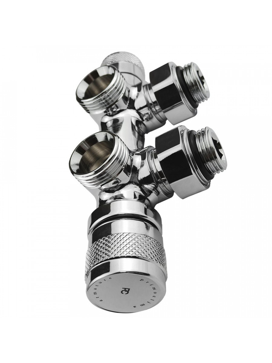 Узел нижнего подключения терм. Primoclima Armature "Lunar" угловой левый 1/2"х3/4"Е, цвет хром