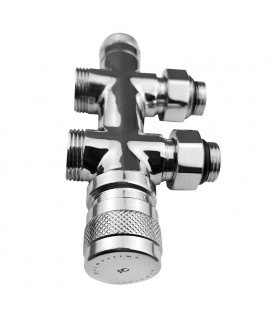 Узел нижнего подключения Primoclima Armature термостатический "Lunar" прямой 1/2"х3/4"Е, Хром