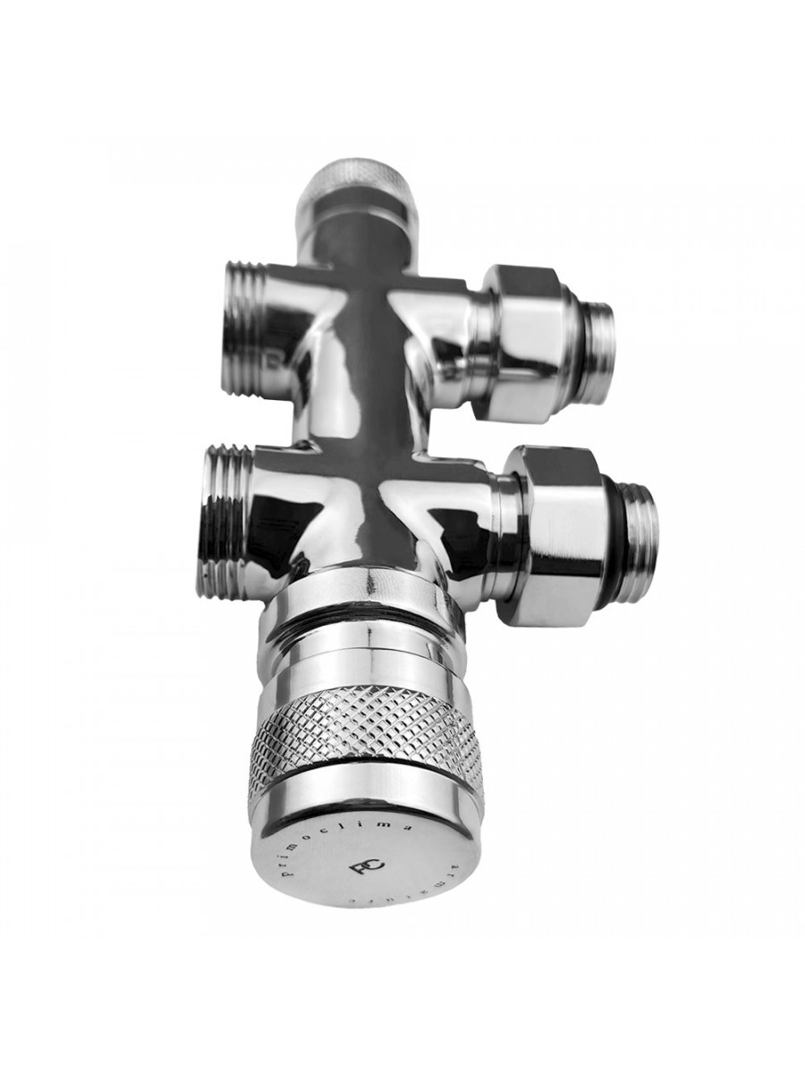 Узел нижнего подключения Primoclima Armature термостатический "Lunar" прямой 1/2"х3/4"Е, Хром